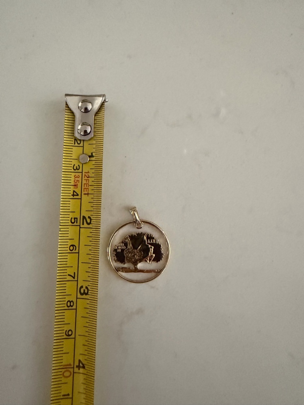 Gold Tree of Life Coin Pendant Connecticut State Quarter Vintage - Picture 4 of 4